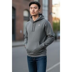 Gerry Mens Heather Gray Pullover Hoodie Sweatshirt Reflective Logo Size Medium